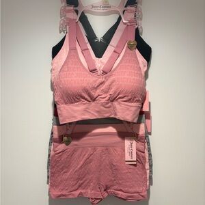 Juicy Couture Matching Bralette and Shorts Set - Size Large